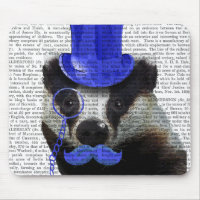 Badger mit Blue Top Hat und Mustache
