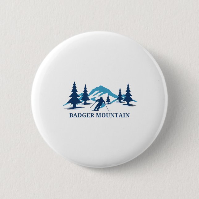 Badger Mountain Washington Ski Resort Skifahren Sk Button (Vorderseite)