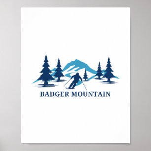Badger Mountain Washington Ski Resort Skifahren Sk Poster