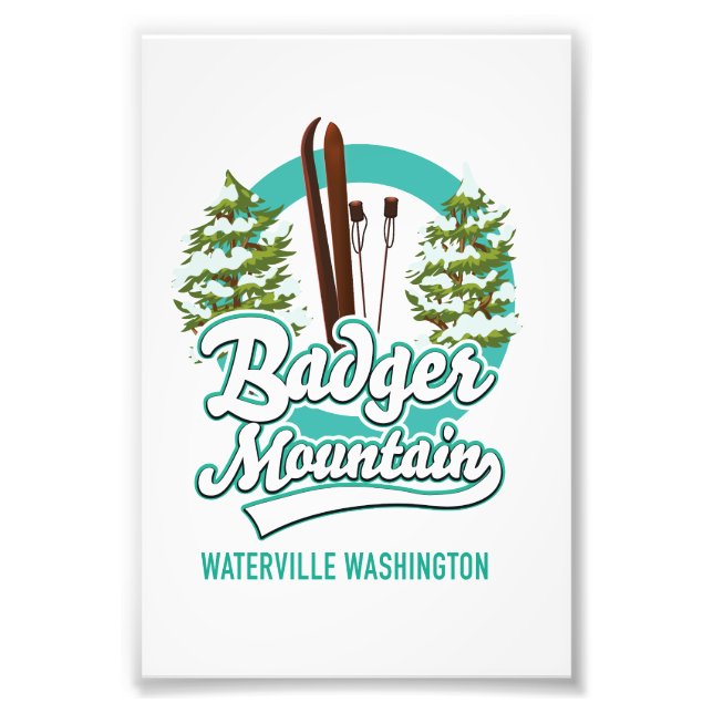 Badger Mountain Waterville Ski Logo Fotodruck (Vorne)