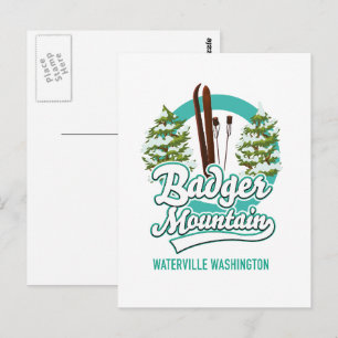 Badger Mountain Waterville Ski Logo Postkarte