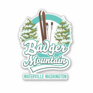 Badger Mountain Waterville Washington Ski-Logo Aufkleber