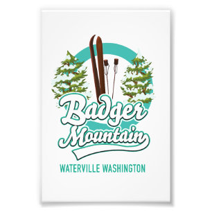 Badger Mountain Waterville Washington Ski Logo Fotodruck