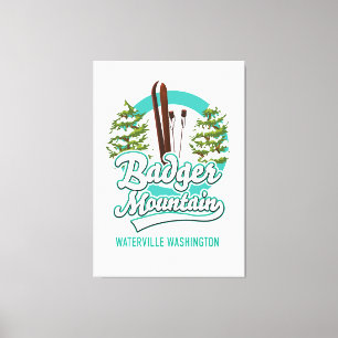 Badger Mountain Waterville Washington Ski Logo Leinwanddruck