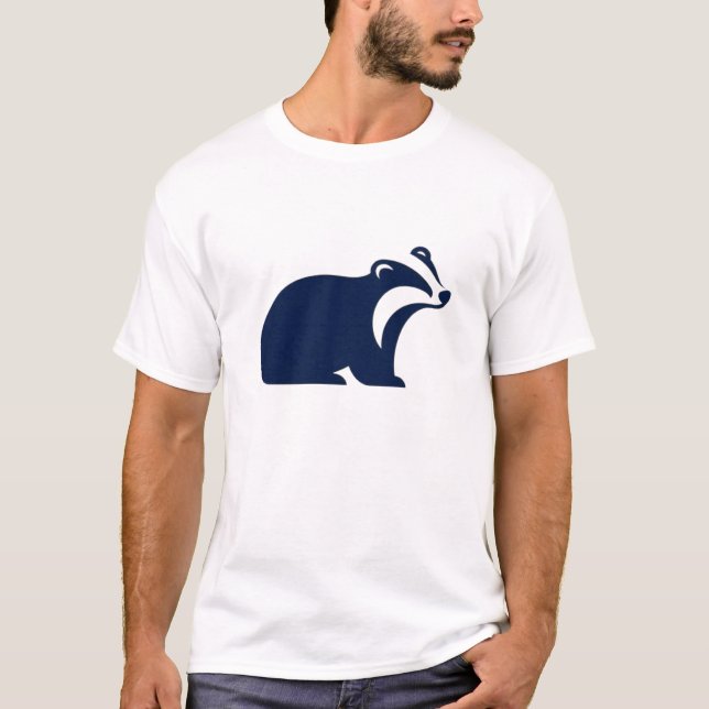 Badger Niedliche Minimalistische Silhouette Natur T-Shirt (Vorderseite)