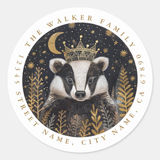 Badger Round Stickers (Vorderseite)
