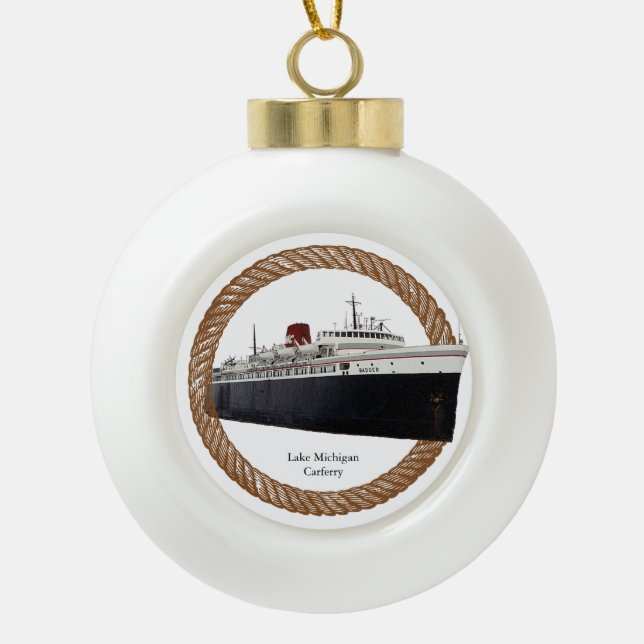 Badger-Seilball oder Schneeflockenschmuck Keramik Kugel-Ornament (Vorderseite)