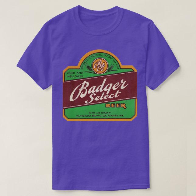 Badger Select Beer Retro Defunktional Breweriana T-Shirt (Design vorne)