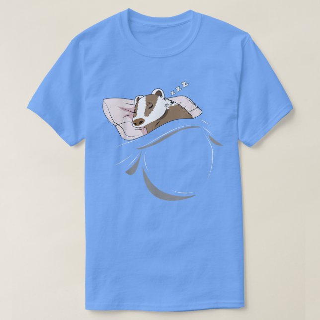 Badger Sleeping Animal Pajamas Nap PJs Outfit Gift T-Shirt (Design vorne)