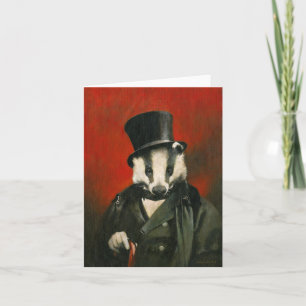 Badger Victorien En Haut De La Carte De Salutation