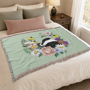 Badger Wild Blume Mushrooms Green Decke