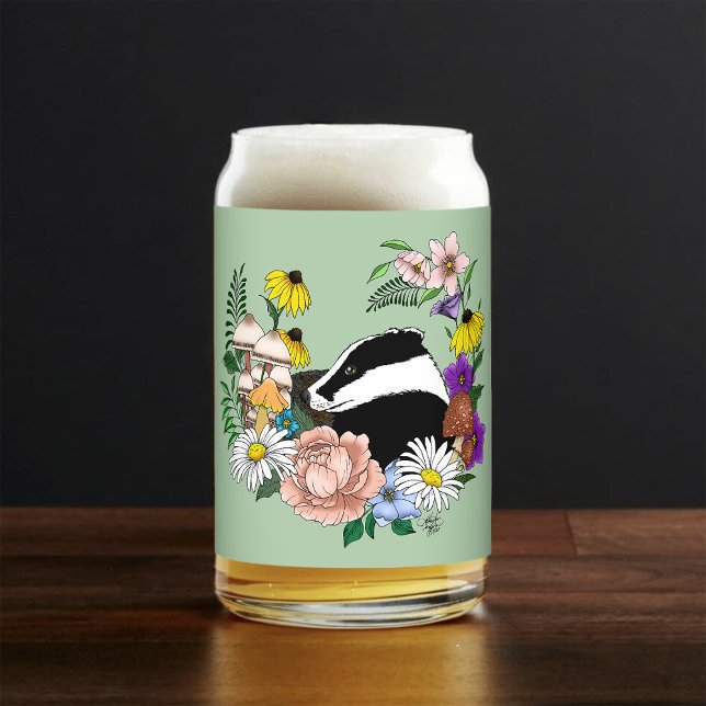 Badger Wild Blume Mushrooms Green Dosenglas (Von Creator hochgeladen)