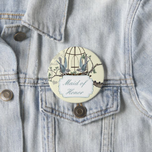 Badges de mariage oiseaux de l'amour Bluebird vint