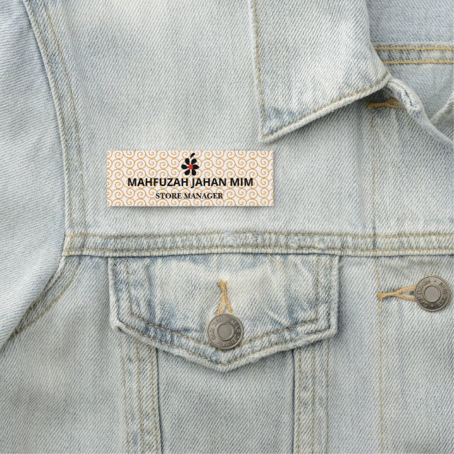 Badges de nom Gold & Steel. Gravé. Magnétique! (En situation)