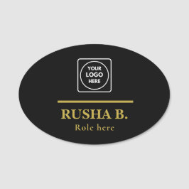 Badges de nom personnalisés avec logo noir pour em