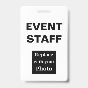 Badges de photo du personnel d'événement