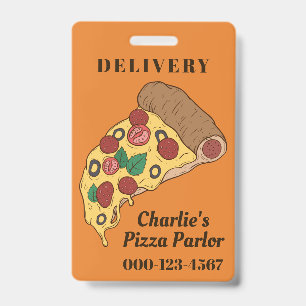 Badges de tranche de pizza avec texte et couleur p