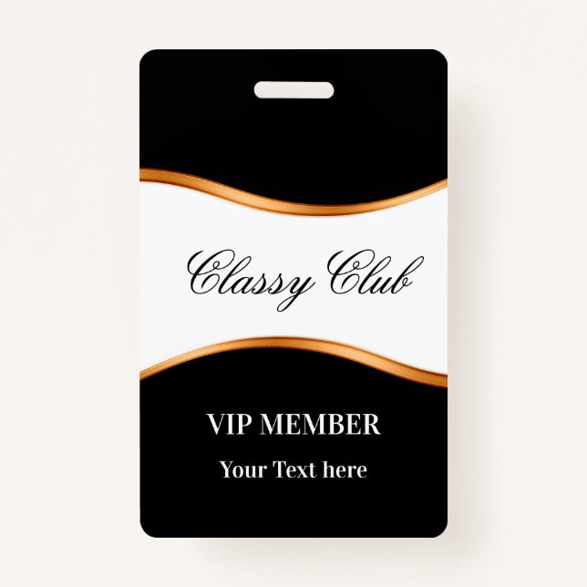 Badges d'hôtes Classy VIP (Devant)