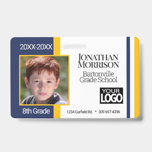 Badges d'identification photo de l'école personnal (Front)