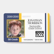 Badges d'identification photo de l'école personnal