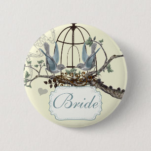 Badges Mariages Inséparables vintages Bluebird