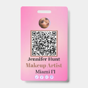 Badges Personnalisés Personnalisés Rose avec QRcod
