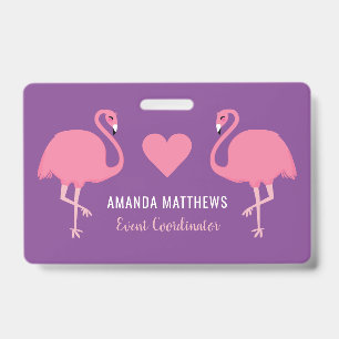 Badges Texte personnalisé Flamants roses