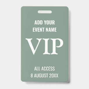 Badges VIP personnalisés pour les événements Backs