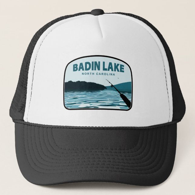 Badiersee North Carolina Angelrute Truckerkappe (Vorderseite)