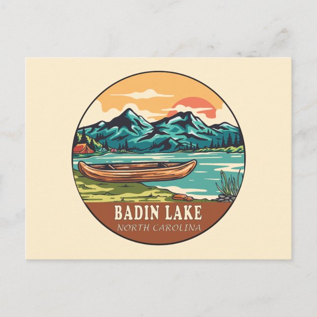 Badiersee North Carolina Schifffahrtsmarke Postkarte (Vorderseite)