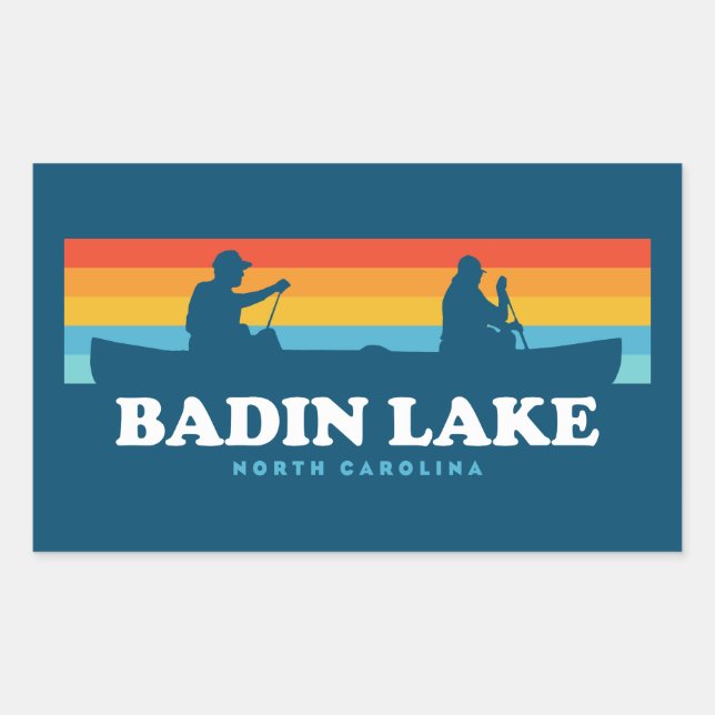 Badin Lake North Carolina Canoe Rechteckiger Aufkleber (Vorderseite)