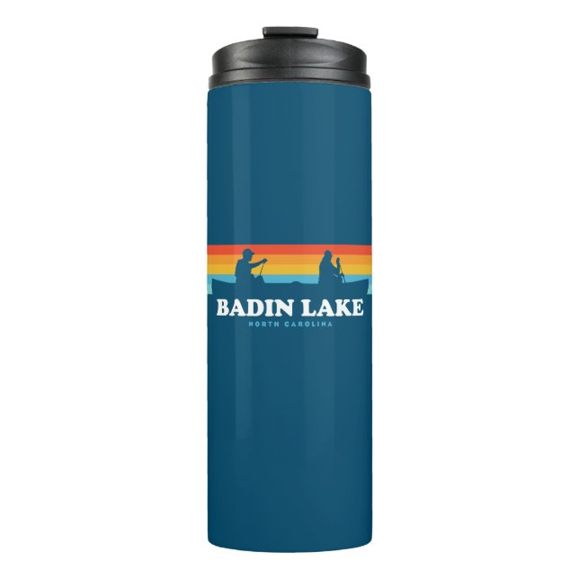 Badin Lake North Carolina Canoe Thermosbecher (Vorderseite)