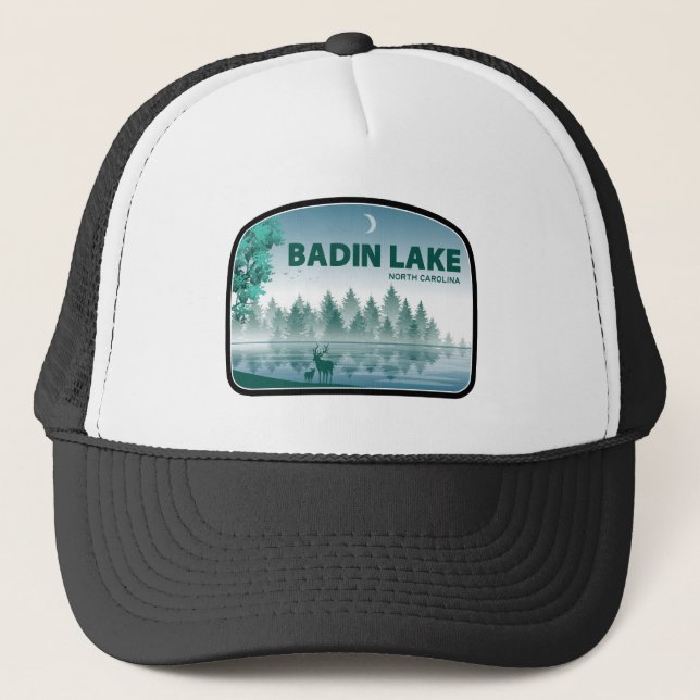 Badin Lake North Carolina Deer Truckerkappe (Vorderseite)