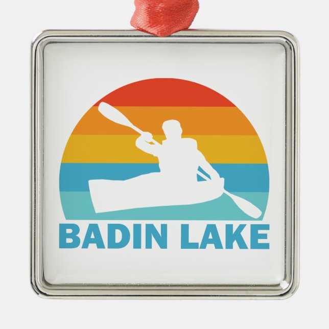 Badin Lake North Carolina Kayak Ornament Aus Metall (Vorne)