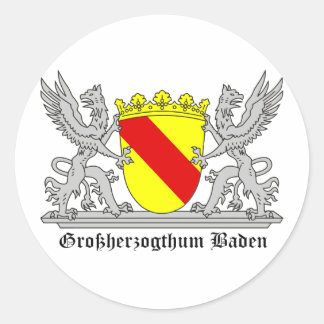 Badischer Greif mi Schrift Großherzogtum Baden Runder Aufkleber