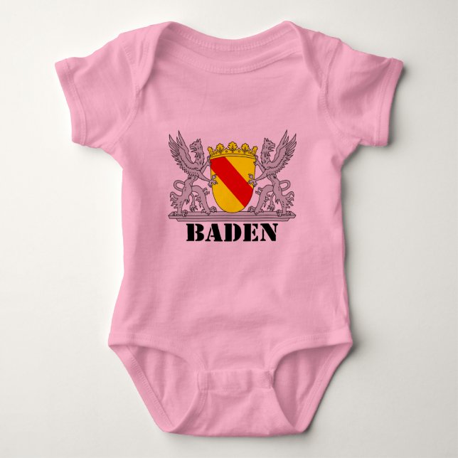 Badischer Greif mit Schrift Baden Baby Strampler (Vorderseite)