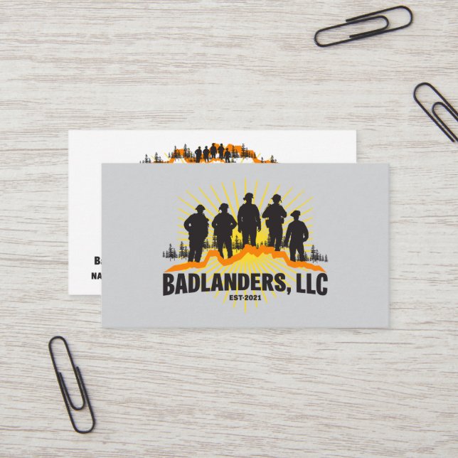 Badlanders LLC Carte de visite (Devant/Arrière en situation)