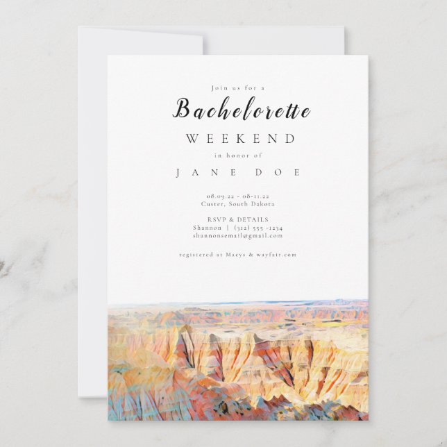 Badlands Bachelorette Party Invitation (Devant)