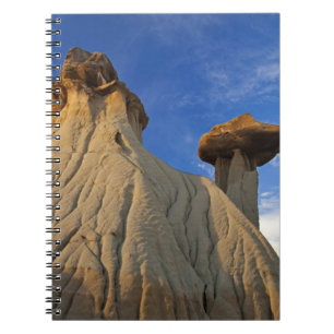 Badlands-Formationen im Makoshika State Park in Notizblock