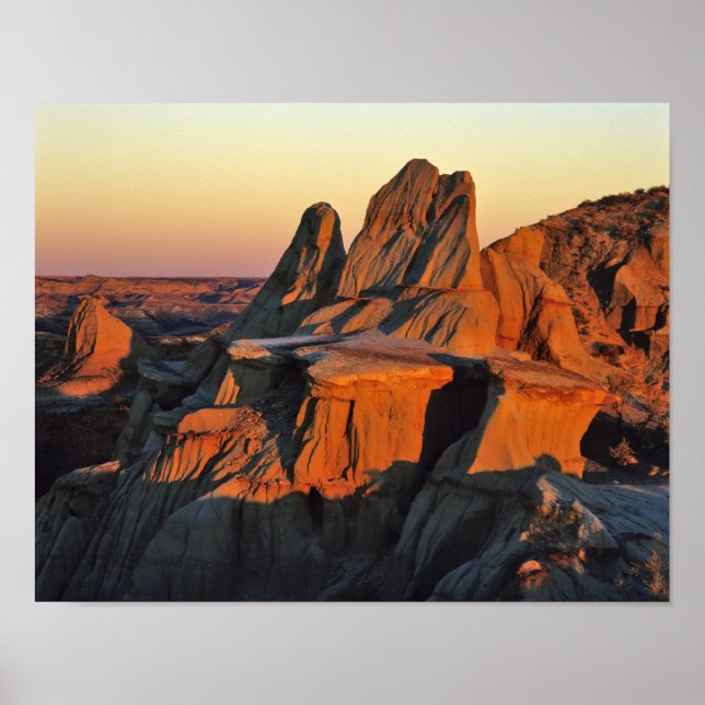 Badlands im Nationalpark Theodore Roosevelt Poster (Vorne)