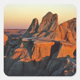 Badlands im Nationalpark Theodore Roosevelt Quadratischer Aufkleber