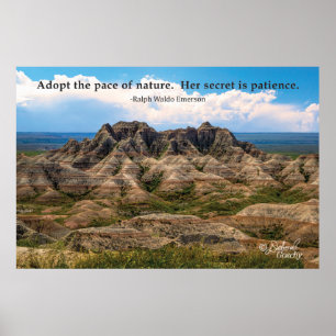 Badlands Landschaftsposter mit Zitat Poster