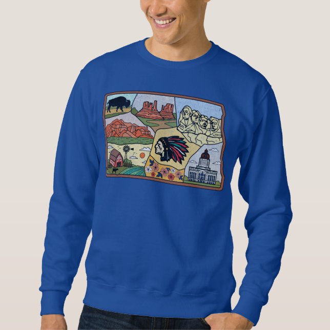 Badlands Mt Rushmore Black Hills South Dakota Kart Sweatshirt (Vorderseite)