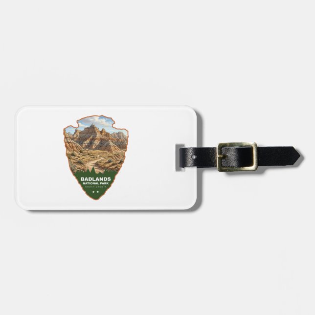 Badlands National Park Arrowhead Gepäckanhänger (Vorderseite horizontal)