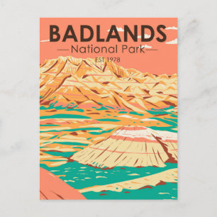 Badlands National Park Landschaft Vintage Postkarte