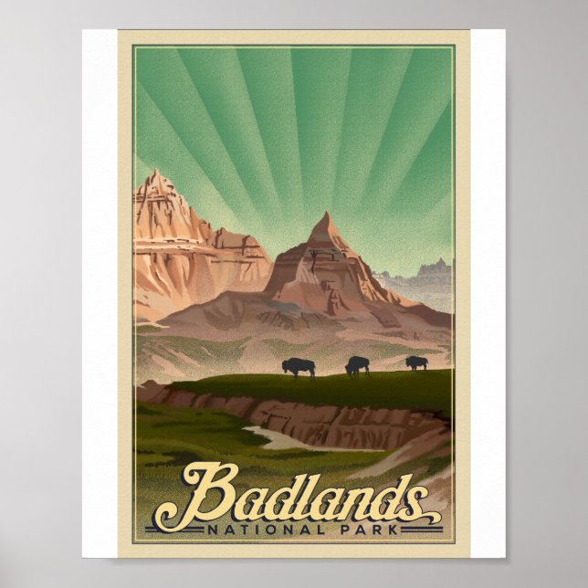 Badlands National Park Litho Poster (Devant)