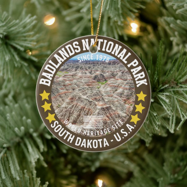 Badlands National Park Mountains Landscape Keramik Ornament (Baum)