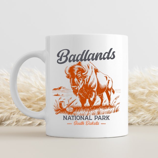 Badlands National Park Retro Bison  Kaffeetasse (Von Creator hochgeladen)