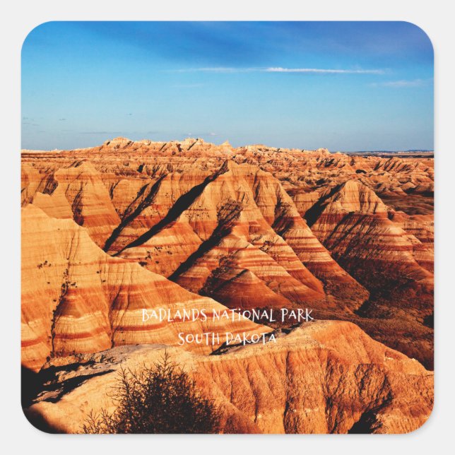Badlands National Park,South Dakota Quadratischer Aufkleber (Vorderseite)