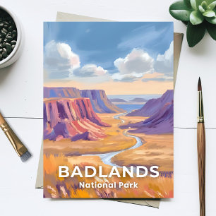 Badlands National Park South Dakota Reise Kunst Postkarte